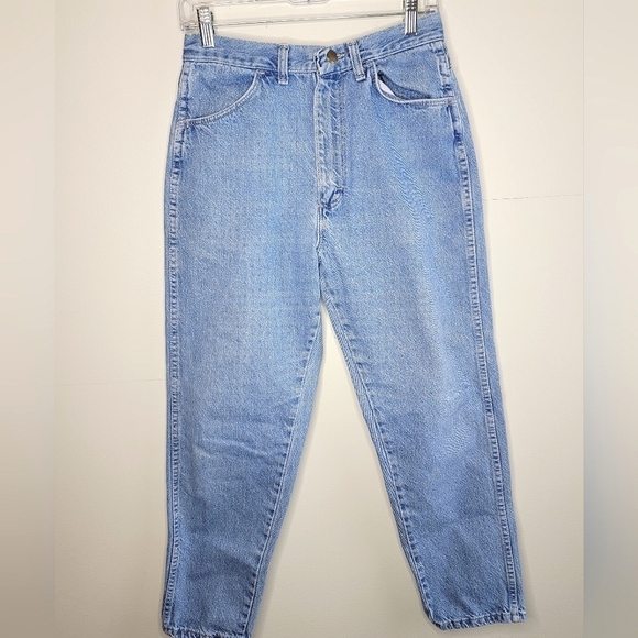 Vintage Women's Rustler by Wrangler Wide Leg Jeans, size  12 Petite - Picture 1 of 4